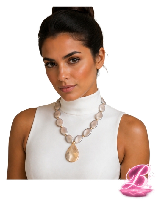 Chico's Jewelry - Chico’s Chunky Statement Necklace Gold & Silver Tone with Large Pendant - EUC